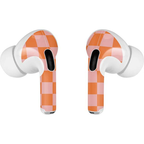 Orange Checkered Apple AirPods Pro Skin